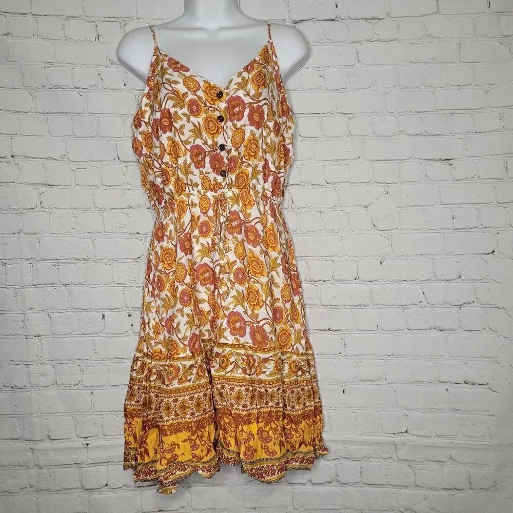Women's V Neck Floral Summer Dress Small